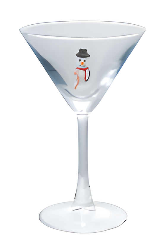 4 oz. Martini Glass with Hand-Blown Holiday Figure II