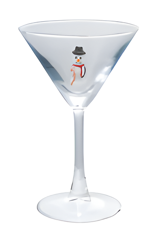 4 oz. Martini Glass with Hand Blown Holiday Figure II
