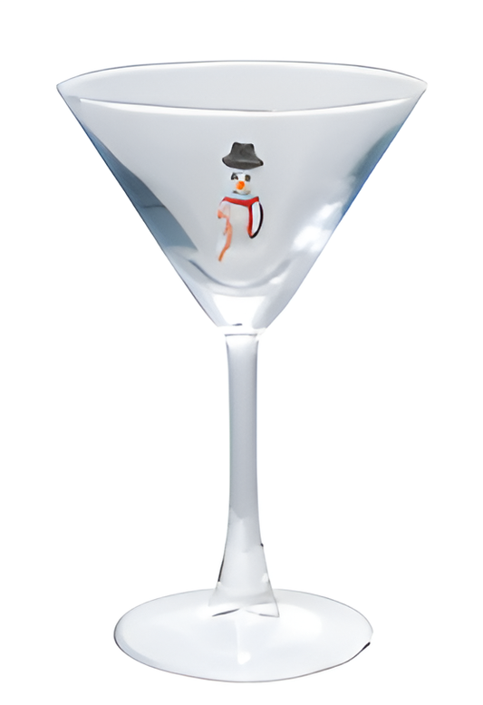 4 oz. Martini Glass with Hand-Blown Holiday Figure II