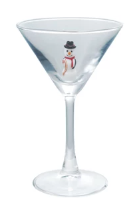 4 oz. Martini Glass with Hand-Blown Holiday Figure II