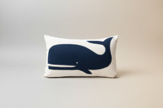14" x 21" Ollie the Navy Whale Lumbar Pillow
