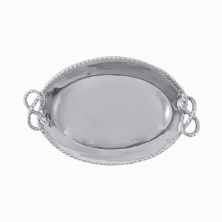 Rope Knot Handled Oval Serving Tray
