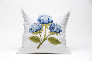 Square 20" x 20" Pillow   White   Hydrangea (SQP HYD NA 01)
