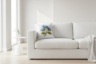 Square 20" x 20" Pillow   White   Hydrangea (SQP HYD NA 01)
