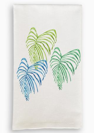 Blue and Green Palm Fronds Dishtowel
