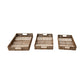 Hand-Woven Decorative Bamboo & Jute Trays with Handles, Set of 3