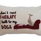 Cotton Slub Lumbar Pillow w/ Embroidered Therapy Dog, Polyester Fill