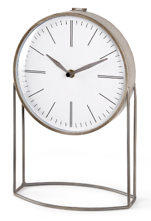 Aurus Matte Gray Metal Table Clock