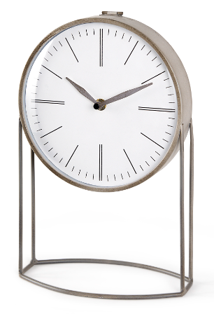 Aurus Matte Gray Metal Table Clock
