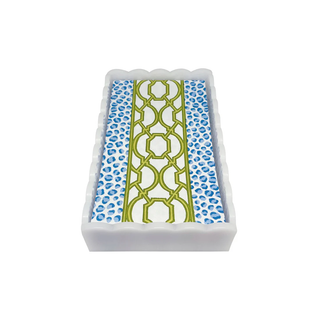 Knots And Spots White Scalloped Napkin Box Set
