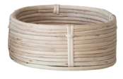 Oval Decorative Hand-Woven Rattan Baskets, Natural
