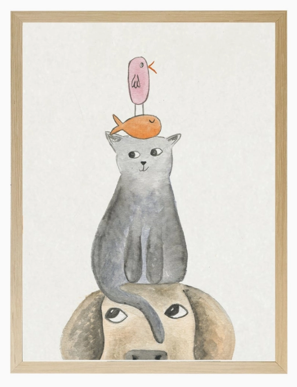 Watercolor Stack of Animals - Online Only