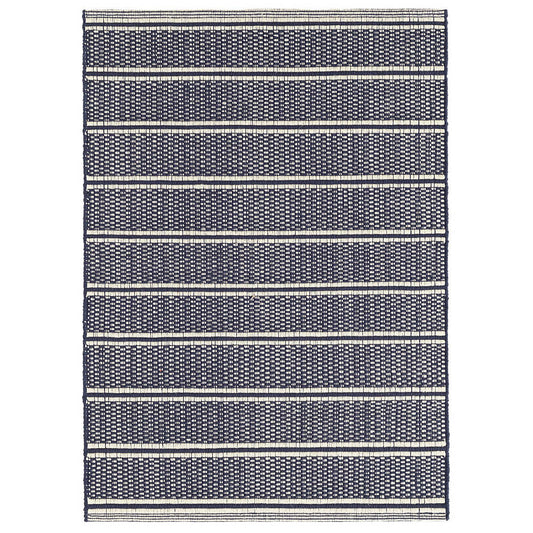 Archer Navy Woven Cotton Rug 2x3