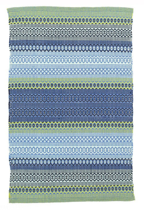 Fiesta Stripe French Blue/Green In/Out Rug 2x3