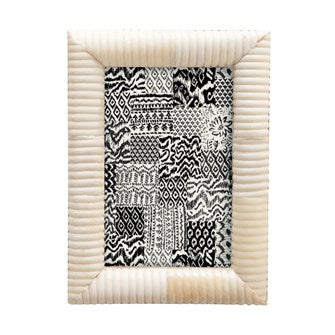 Hard-Carved Bone & MDF Photo Frame, Natural 5.5x7.5