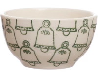 Hand-Stamped Stoneware Nesting Bowls - Medium