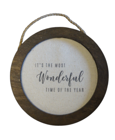 Round Canvas Ornament Frame The Most Wonderful Time ***