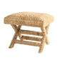 20" Square x 18"H Woven Water Hyacinth & Wood Stool