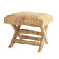 20" Square x 18"H Woven Water Hyacinth & Wood Stool