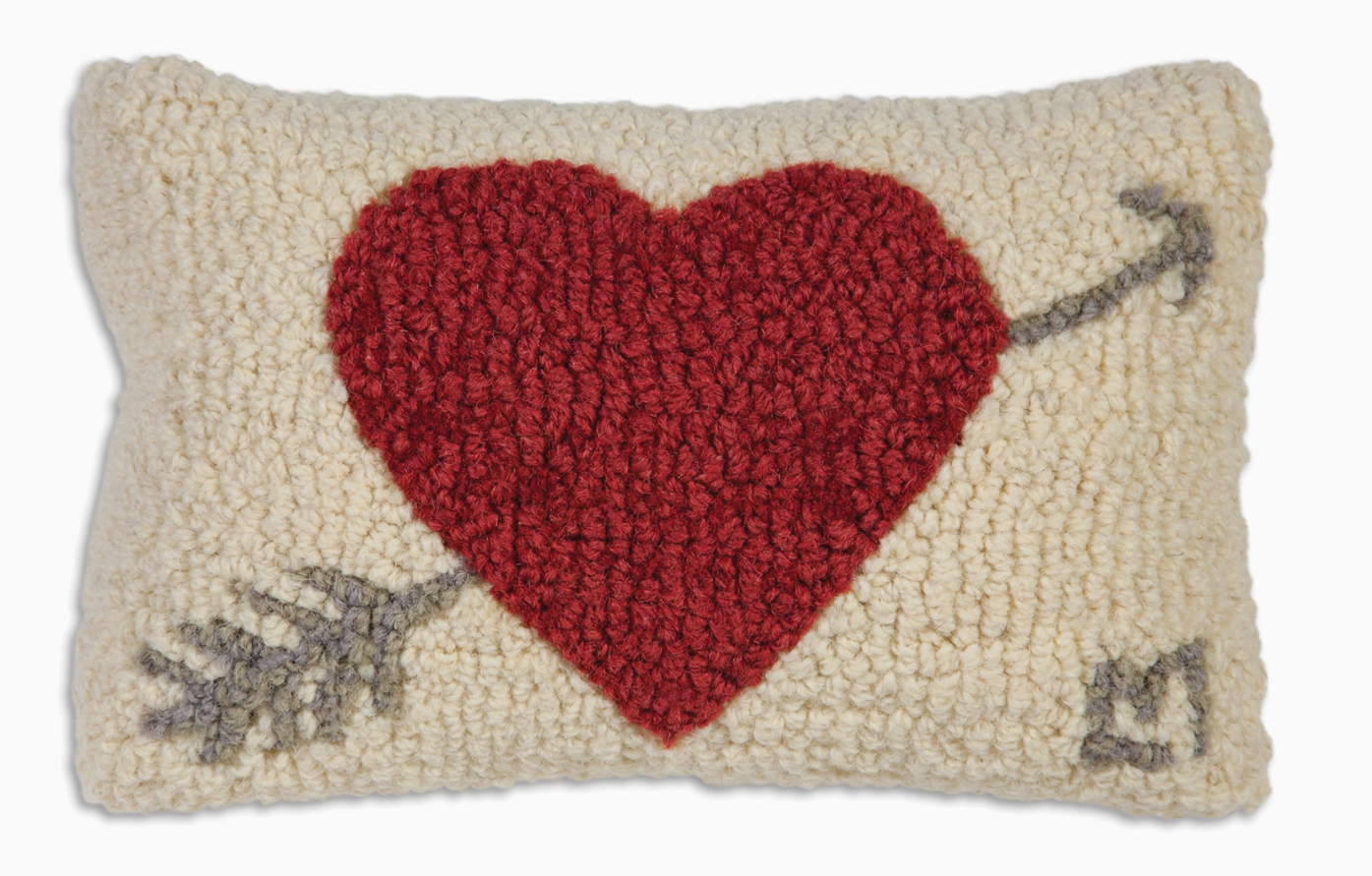 Heart and Arrow Hooked Pillow