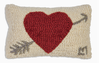 Heart and Arrow Hooked Pillow
