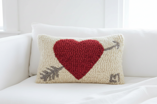 Heart and Arrow Hooked Pillow
