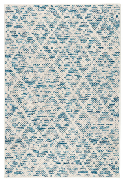 Melange Diamond Blue Machine Washable Rug
