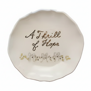 Stoneware Scalloped Plate with Gold Electroplating III
