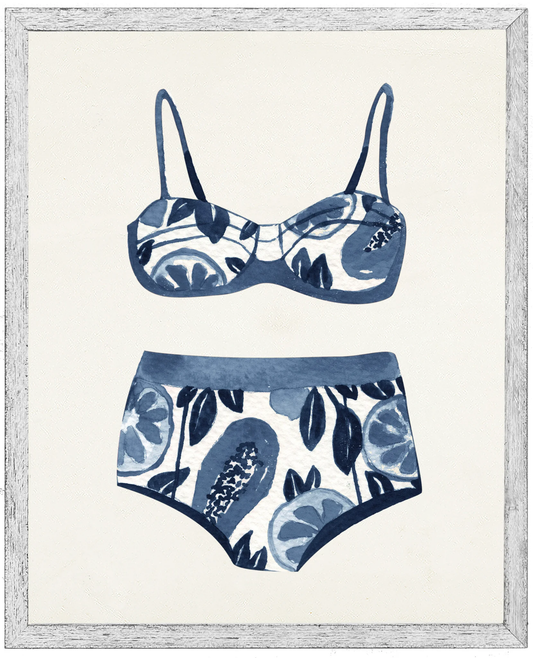 Watercolor Navy and White Bikini 18X24,84021 C