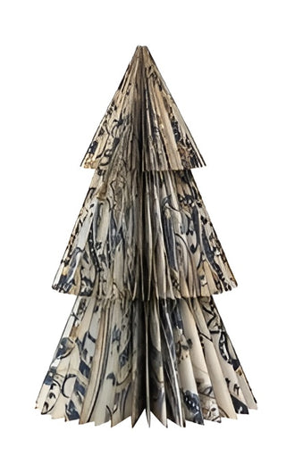 Handmade Folding Honeycomb Trees with Pattern   Cream   Large
