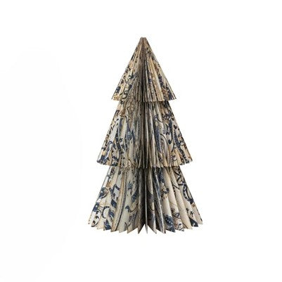 Handmade Folding Honeycomb Trees with Pattern - Cream - Small