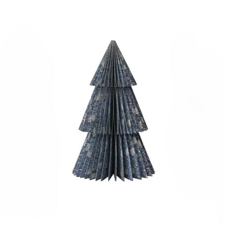 Handmade Folding Honeycomb Trees with Pattern - Blue - Large