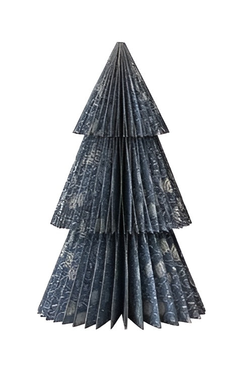 Handmade Folding Honeycomb Trees with Pattern - Blue - Small