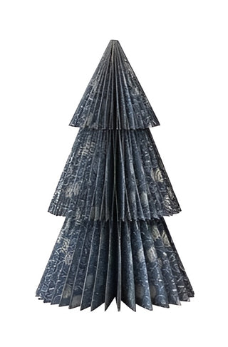 Handmade Folding Honeycomb Trees with Pattern   Blue   Small
