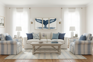 72" x 38"   Whale Tail Triptych
