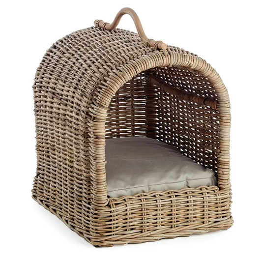 Normandy Rattan Canopy Pet Bed
