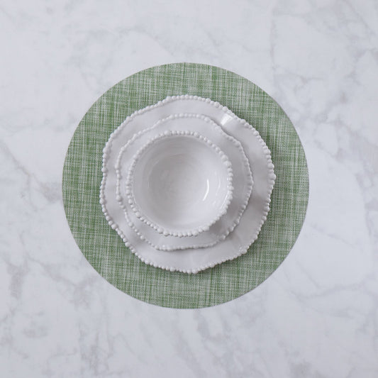 VIDA Round Woven Placemat (Green)