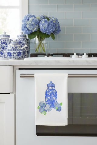 Hydrangea Jar Dishtowel
