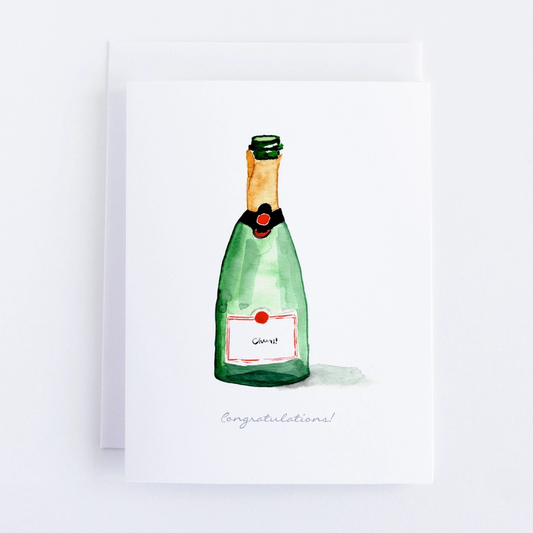 Champagne Congratulations Note Card (Single Card)