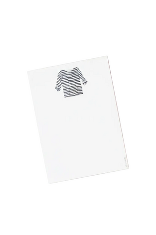 Navy + White Striped Shirt Notepad
