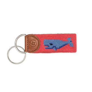 Whale Needlepoint Keychain
