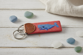 Whale Needlepoint Keychain
