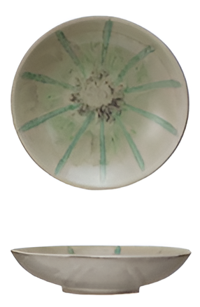 Hand Painted Stoneware Low Bowl III
