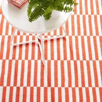 Sailing Stripe Tangerine Handwoven Indoor/Outdoor Rug 2x3