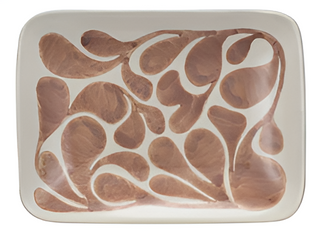 Hand Painted Stoneware Plate w/ Abstract Design IV
