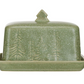 Debossed Stoneware Butter Dish w/ Trees