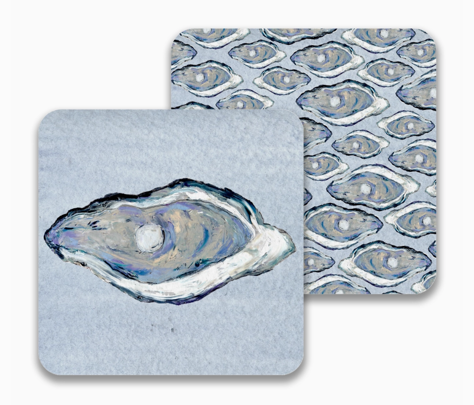 Blue Oyster Paper Drink Coaster