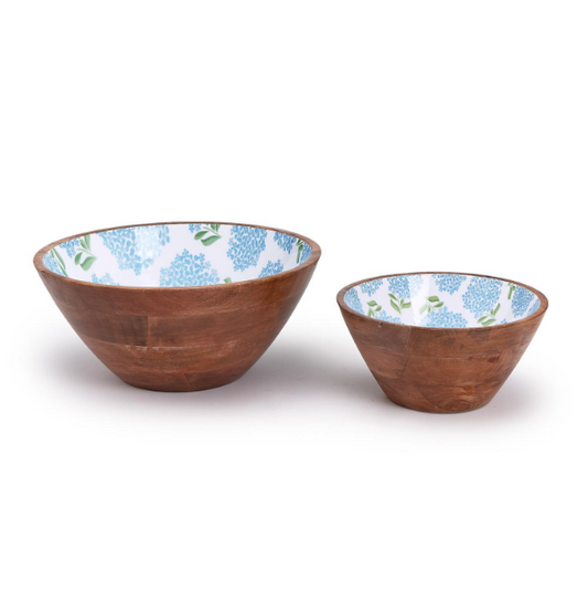 Hydrangea Hand-Crafted Wood Bowl