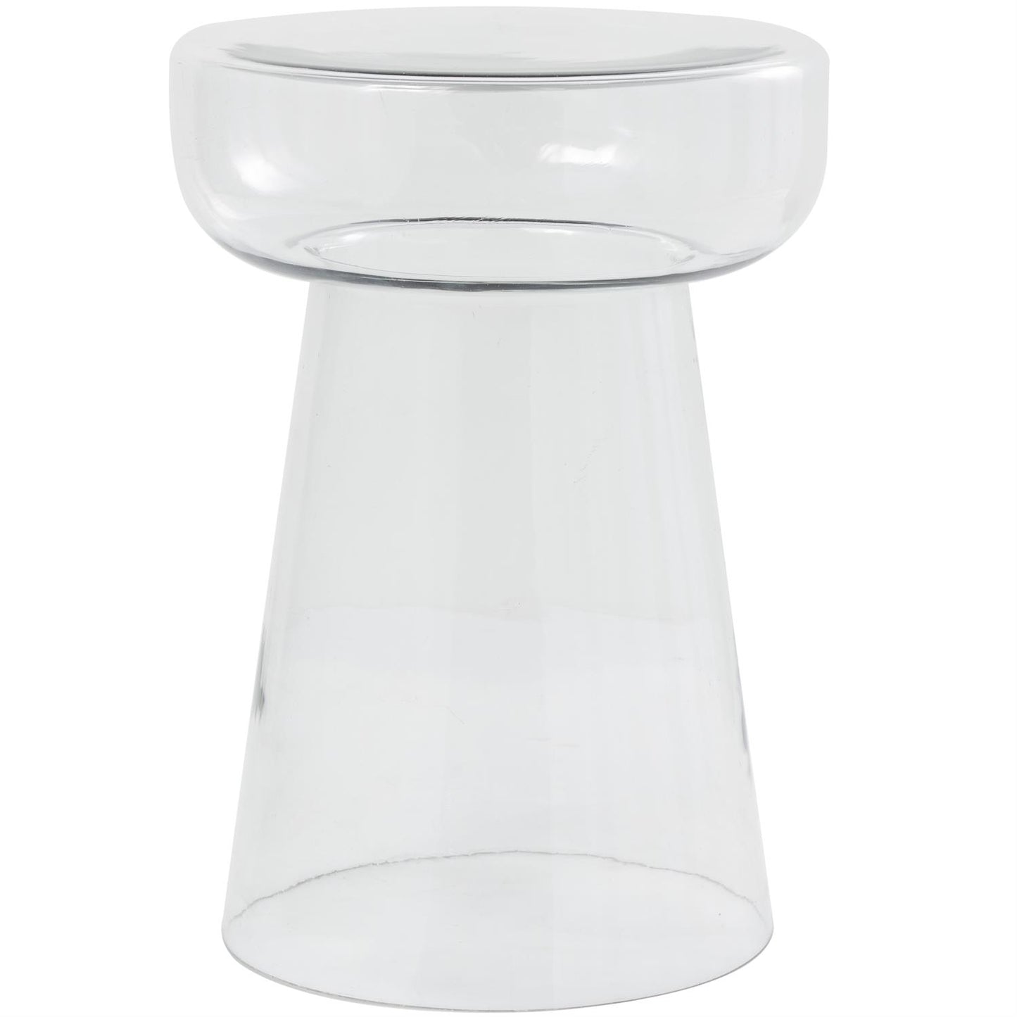 Modern Glass Drum Accent Table