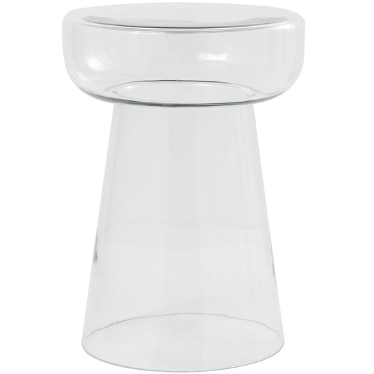 Modern Glass Drum Accent Table